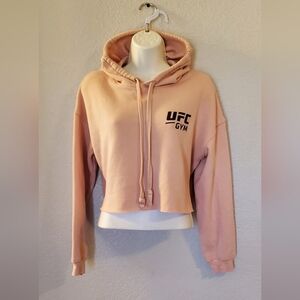 UFC Gym Light Pink Women's Pink Cropped Hoodie Size Small Hooded Sweatshirt